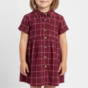 Arizona Jean Co Plaid Button-Down Kids Dress
